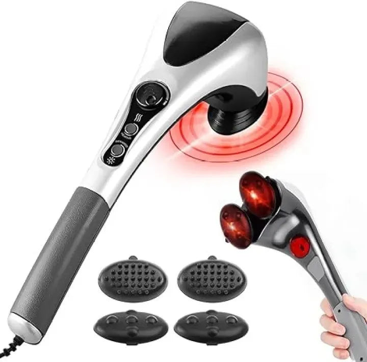 MAXTOP Double Head Full Body Massager Full Body Hand Held Double Headed Massage Machine Hammer with Infrared Therapy Light