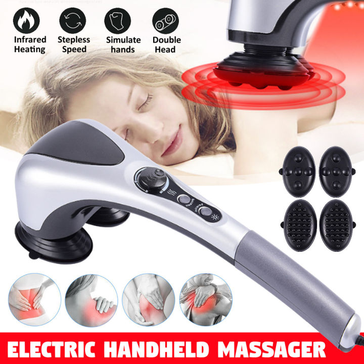 MAXTOP Double Head Full Body Massager Full Body Hand Held Double Headed Massage Machine Hammer with Infrared Therapy Light