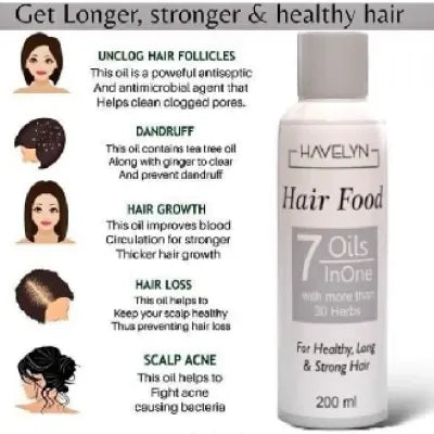 Havelyn Hair Food 7 Oil In One With More THen 30 Herbs For Healthy Long And Strong Hair  NOTE: AVAILABLE ON 50% DISCOUNT