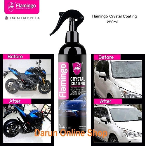 Flamingo crystal coating high gloss shine liquid spray polish -250 ml f12  NOTE: AVAILABLE ON 50% DISCOUNT